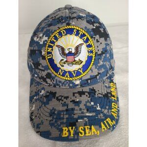 United States Navy USN Baseball Cap Hat Adjustable "By Sea, Air and Land" Camo